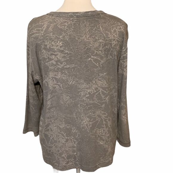 Nicole Miller Gray Flourish Top - Picture 2 of 7